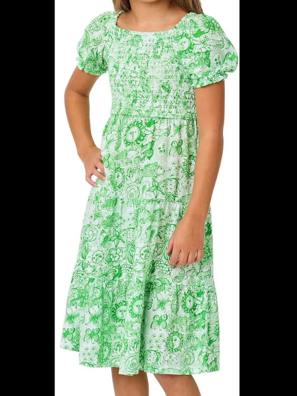 Lovely Lilly Pulitzer Kids Mini Jilly Sleeved Midi Dress New with Tags